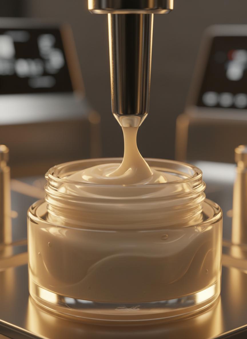 Riempimento di una crema in vaso
